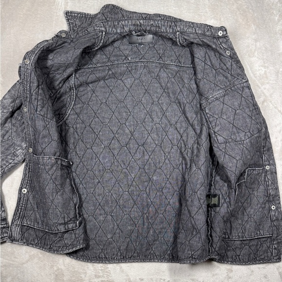 NWOT Blank NYC Quilted Acid Wash Faded Black Button Front Chore Coat Jacket M - Picture 2 of 14